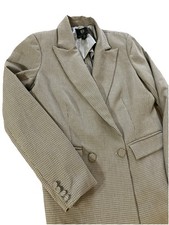 House of Harlow 1960 Houndstooth Double Breasted Blazer Women s Sz S Brown Navy