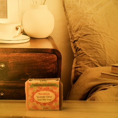 Handmade Lavender Citrus Goat Milk Soap,  Essential oils, + samples, ships fast 