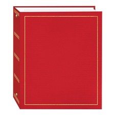 Magnetic Self-Stick 3-Ring Photo Album 100 Pages 50 Sheets , Red