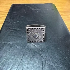 Howard Nelson Sunburst Sterling Silver Square Signet Ring #59 US9.5