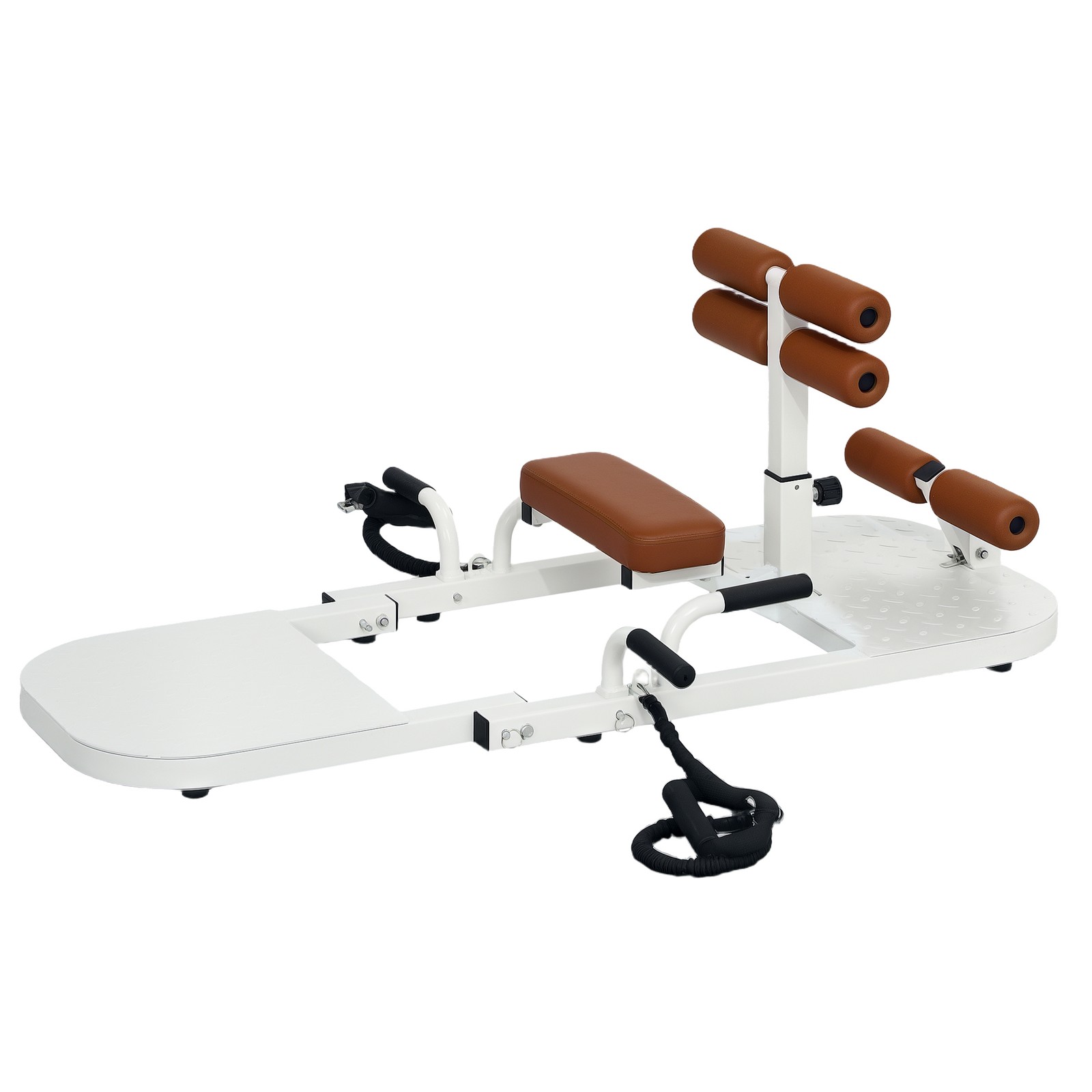 Soozier Sissy Squat Machine Hip Thrust Machine with Push Up Stand, White