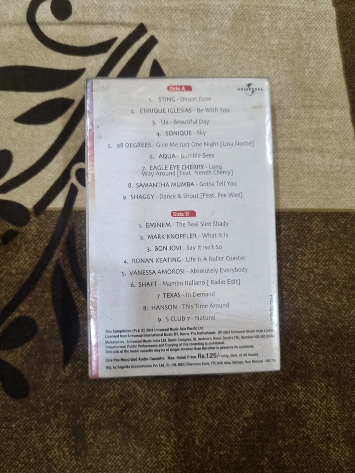 SPIN AUDIO CASSETTE INDIA SEALED MINT SMASH HITS EMINEM, U2, Sting MINT - Image 3 of 4