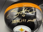 SANTONIO HOLMES Signed SB MVP Inscribed PITT STEELERS Replica Helmet COA