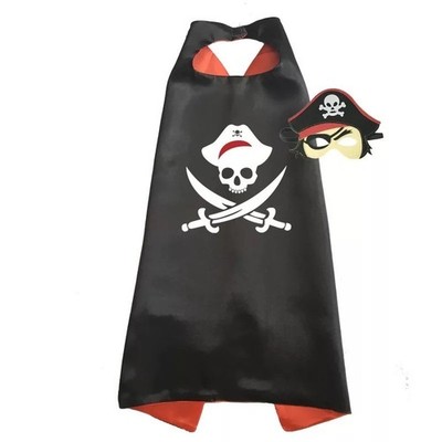 Piraten Kostüm Kinder Cape Maske Augenklappe Verkleidung Set