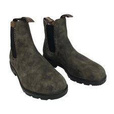 Blundstone Chelsea Boots Dark Brown Suede Leather Pull On Ankle Boots Sz 6.5