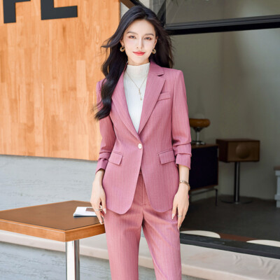 Blazer And Pants Smart Casual Light Blue Blazer Womens Outfit Suit