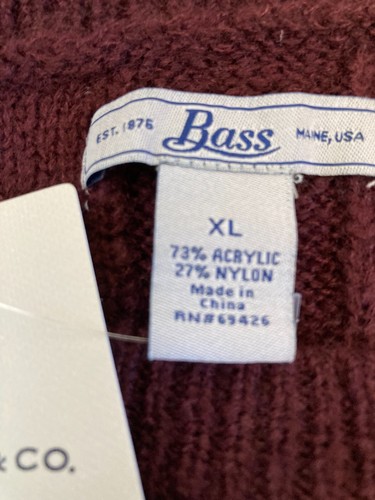 G. H. Bass Cable Knit Sweater NWT Womens XL Maroon Crewneck AU50 - Picture 4 of 5
