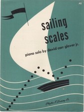 Sailing Scales, Piano Solo with Words,  Vintage Sheet Music, 1953