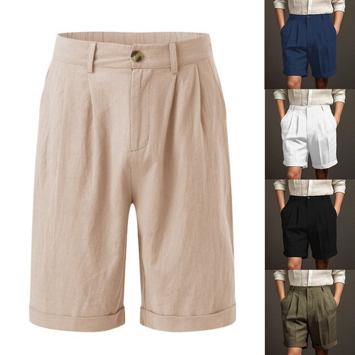 Short D'été Femme En Lin - Léger, Respirant, Coupe Ajustée - Avec Cordon De Serrage Et Poche - Pour Plage, Sport, Décontracté
