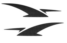 Tiras de carreras izquierda + derecha, pegatinas 2x, 15x3,5 cm, pegatinas, coche, tuning