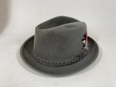 John B Stetson Sovereign Canada Gray Felt Classic Mens Fedora Hat
