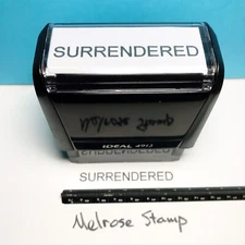 Surrendered Rubber Stamp Black Ink Self Inking Ideal 4913