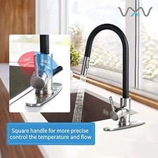 Kitchen Faucet pull-down Swivel Sprayer Mixer Tap W/Plate Matte Black