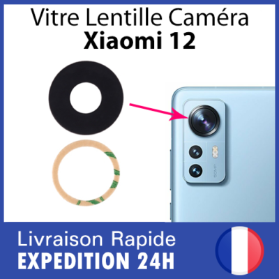 Lentille Caméra De Remplacement Pour Xiaomi 12X - Noire - Neuf Emballé - EAN 3701569389120