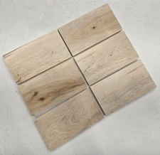 12" Very Cool Unique Set Of 6 Silver Maple Lumber Wood Kiln Dried Board Slab