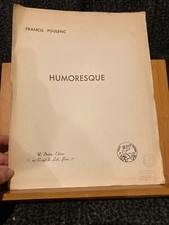 Francis Poulenc Humoresque pour piano partition éditions R. Deiss
