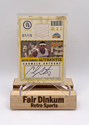 2004-05 FLEER Carmelo Anthony #AJA-CA Auto Jersey Authentix Nuggets /15