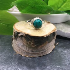 Malachite Handmade Gemstone Ring 925 Silver Plated New Free Ship Size 7.5 5167