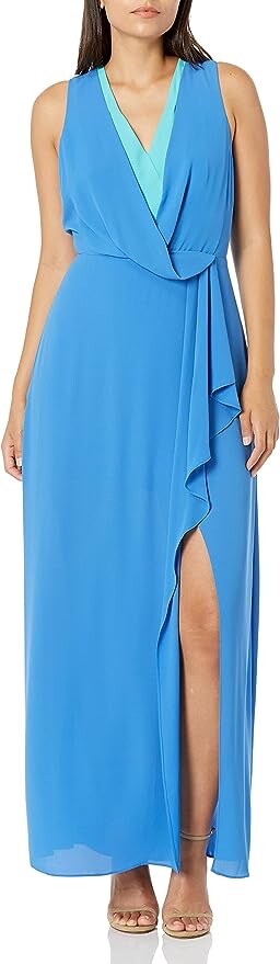 bcbgmaxazria dress chiffon Ruffle Halter Chiffon Gown