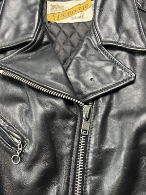 Vtg 80s 90s Schott Perfecto 116W Motorcycle Jacket Three 3 Vtg 80s 90s Schott Perfecto 116W Motorcycle Jacket Three 3