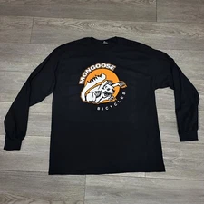 New! Mongoose Bicycles Long Sleeve Black XL Shirt Classic Logo BMX Graphic Tee 