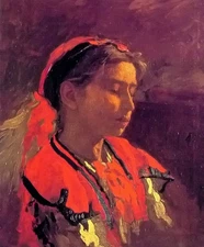 Ｏｉｌ　ｐａｉｎｔｉｎｇ thomas eakins - carmelita requena young girl portrait free shipping