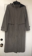Fs Rainwear Womens 12p Full Zip & Button Removable Lining Hood Long Trench Coat