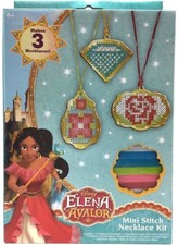 Disney Channel Elena Avalor Mini Stitch Necklace Kit w/ 3 Pendants Design Thread