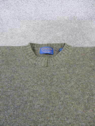 Vintage Pendleton Sweater Mens Large Brown Shetland Wool Knit - Picture 2 of 8