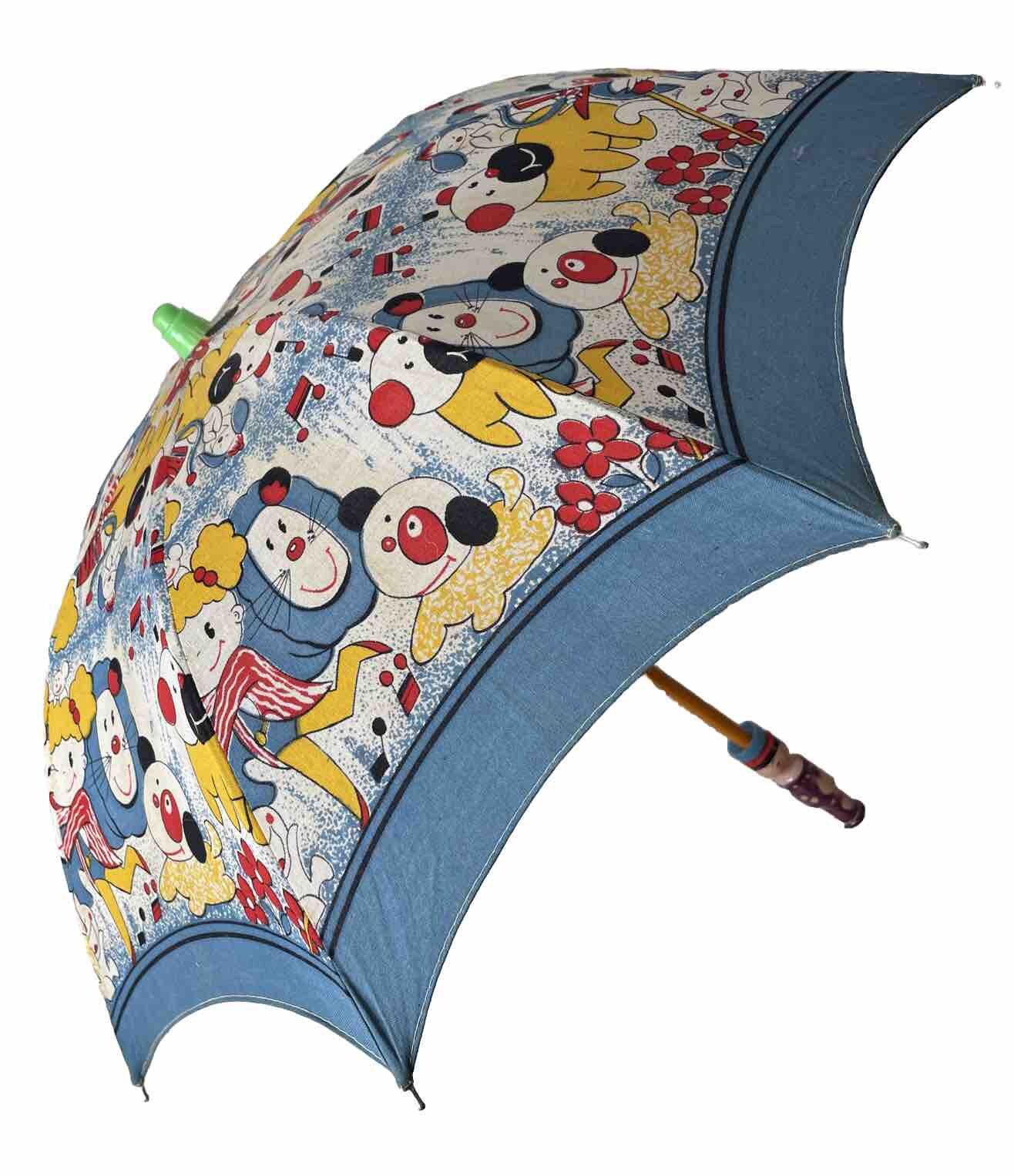 Vintage Kokeshi Doll Umbrella Parasol Children Magici… Gem