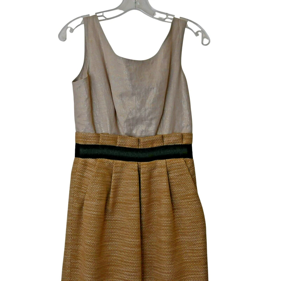 Vestido Vaina Dolce & Gabbana Talla 42 EE. UU. 6 Tostado Tweed Dobladillo Sin Mangas Recorte Trasero Foto 2 de 4