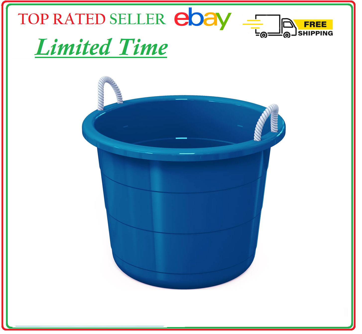 Mainstays Flexible Tub with Rope Handles Plastic Durabl Organizer