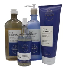 Bath & Body Works Mimosa Spearmint Body Wash Mist Cream Lotion (4 PACK) Serenity