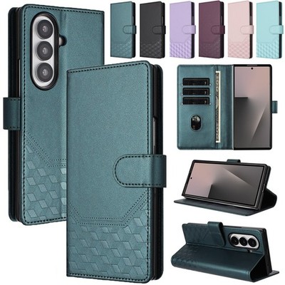 For Samsung Galaxy Z Fold 7 6 5 4 3 Magnet Case Leather Wallet Flip Stand Cover