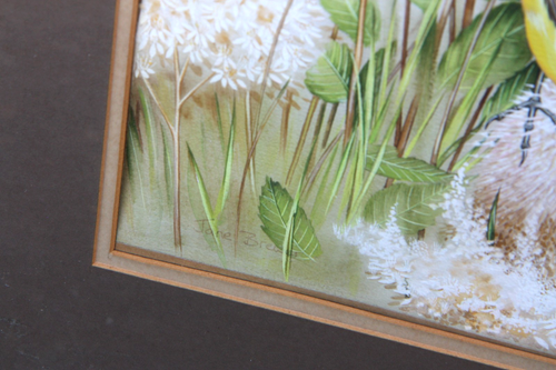 Jane Brewer (Poole Pottery) fantastic ORIGINAL PAINTING birds, framed - Picture 7 of 14