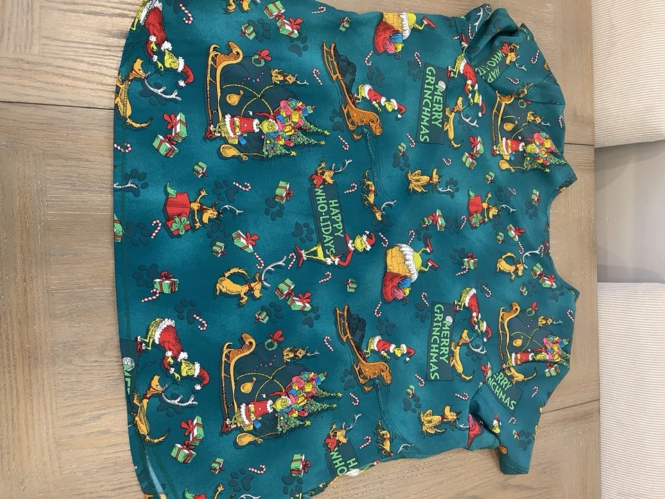 Camisa Médica Dr. Seuss El Grinch Que Robó Navidad Mujeres Talla 2XL Foto 4 de 4