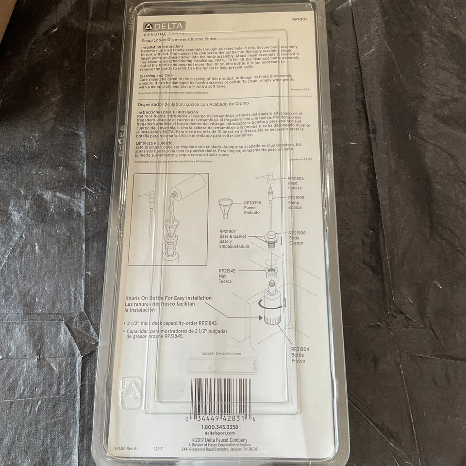 Dispensador de jabón/loción Delta acabado cromado pulido RP1001 U7 Foto 4 de 4