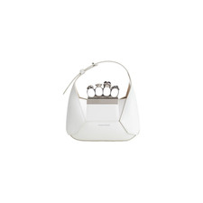 ALEXANDER MCQUEEN The Jewelled Hobo Mini Bag Ivory Knuckle Handle Chain Bag