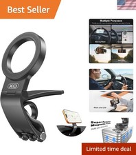 Magnetic Car Phone Holder   Strong Non  Slip Mount, Adjustable, One  Hand Use for