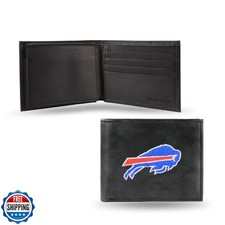 Rico Industries NFL Embroidered Leather Billfold Wallet, Buffalo