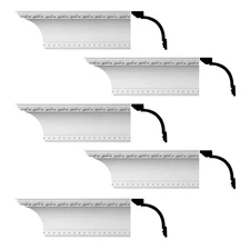 Renovator's Supply Ornate Cornice White Urethane Ashlyn Design 5 Pieces Totalin
