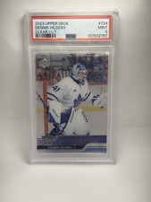 Upper Deck Young Guns Clear Cut #724 Dennis Hildeby PSA 9 Maple Leafs