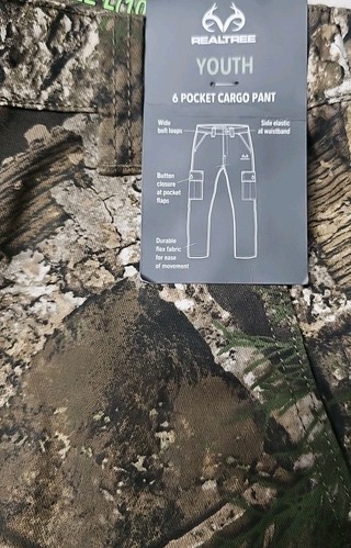 Realtree APX Youth 6 Pocket Cargo Hunting Pants Size Large (10-12) NWT - Picture 6 of 8