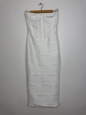 PrettyLittleThing White Bodycon Midi Dress Hen Do Wedding Party Engagement...