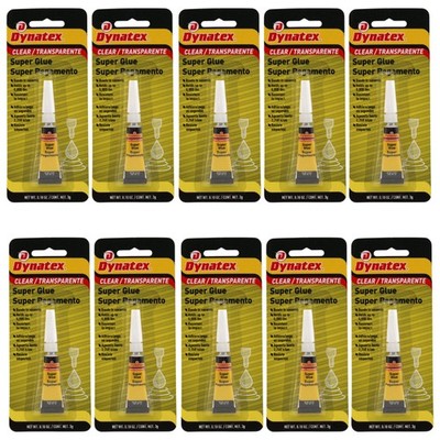 Dynatex .10 oz Super Glue - Instant Clear 5000 PSI (10-Pack)