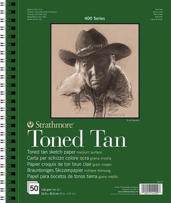 Strathmore Toned Tan 22,9x30,5 cm 50 Blatt 118g/m² Skizzenpapier Sketchbook