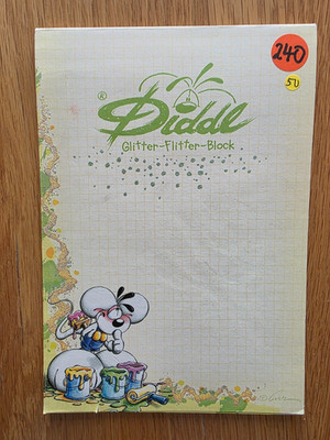 Diddl Glitterblock DIN A5 Nr. 240 Diddl mit Farbe  19 Blatt mit Erstblatt!!