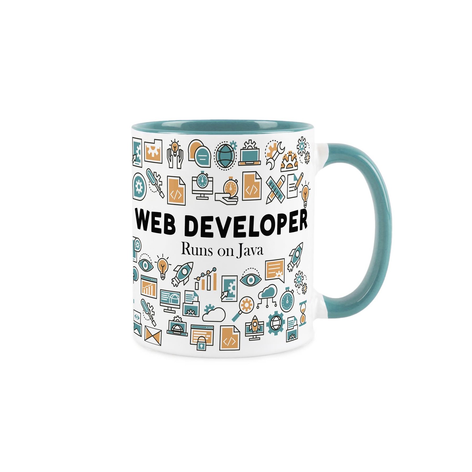 Web Developer Mug - Novelty IT Worker Blue Ceramic Mug Gift