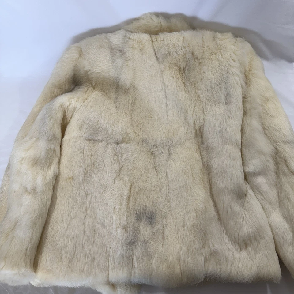 Chaqueta blanca vintage Wilson’s de gamuza y cuero de piel de conejo para mujer talla pequeña Foto 3 de 4