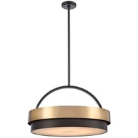 Pendelleuchte HäNgeleuchte Rund Ø 60 Cm Metall Alabaster In Schwarz Messing Weiß